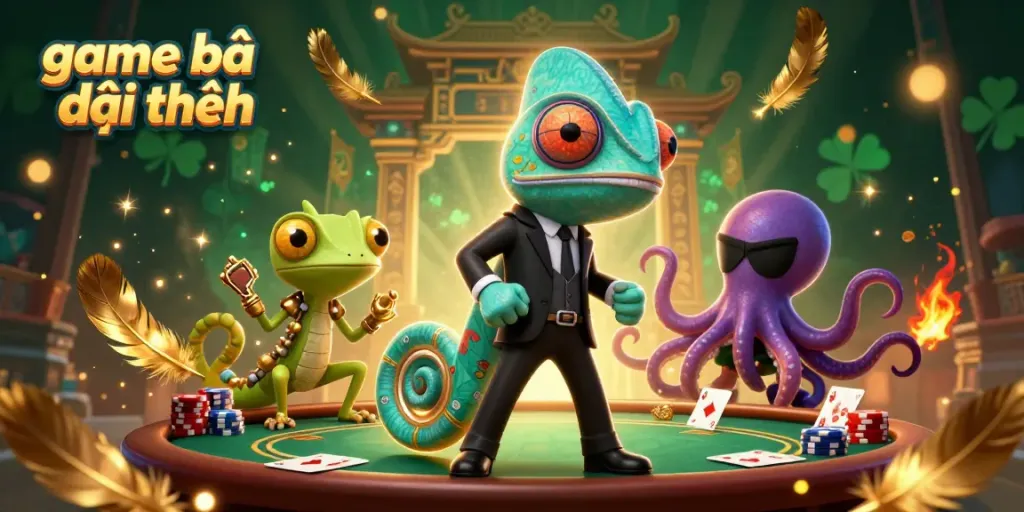 Experience the thrill of game bài đổi thưởng with vibrant characters and exciting casino elements.