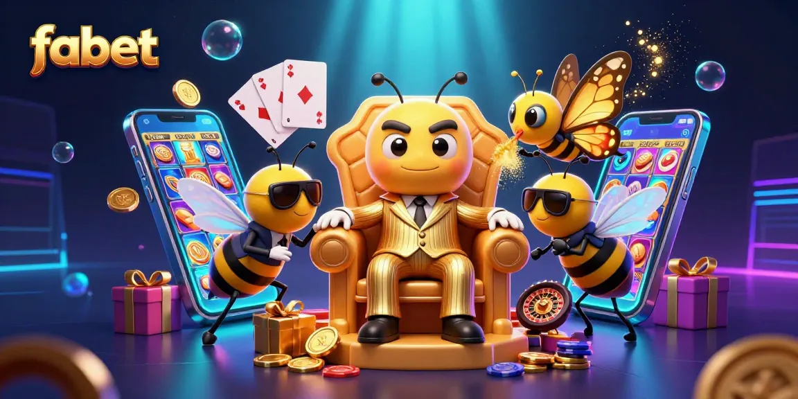 Experience fabet's thrilling gaming atmosphere with a buzzing bumblebee boss and vibrant casino elements.