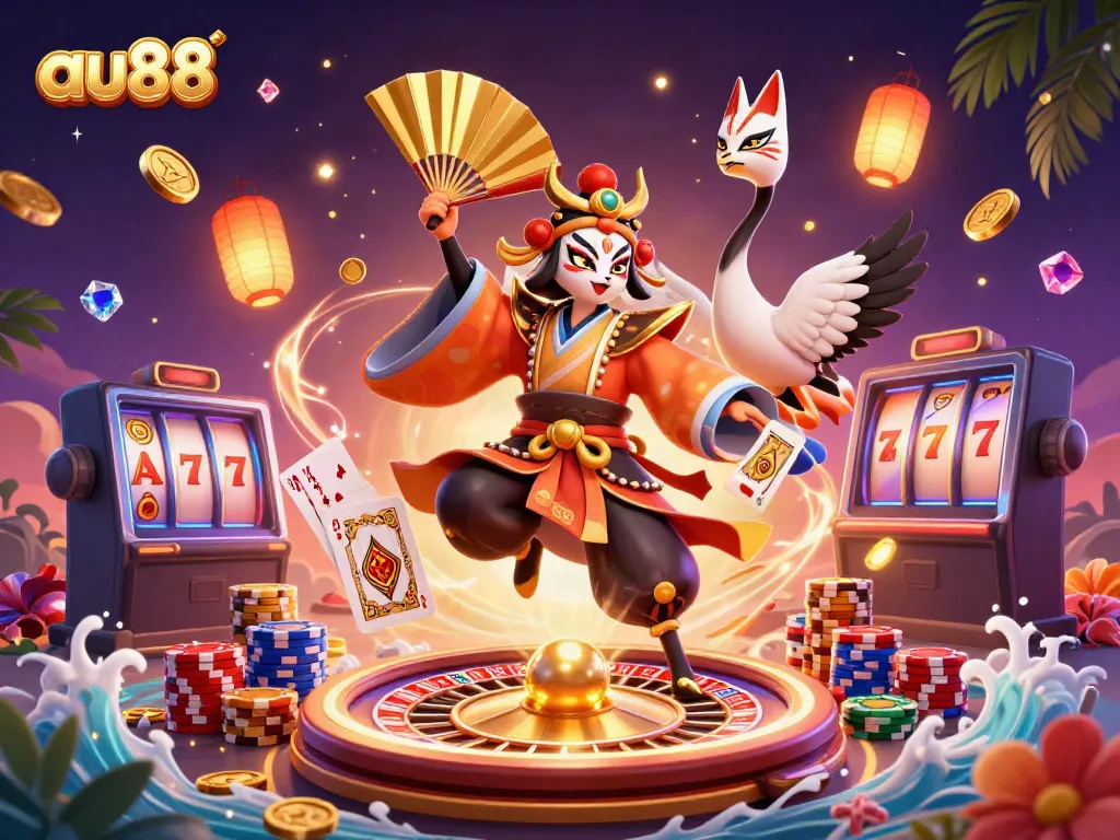 Experience the thrilling action of au88 with vibrant casino characters and dynamic gaming elements.