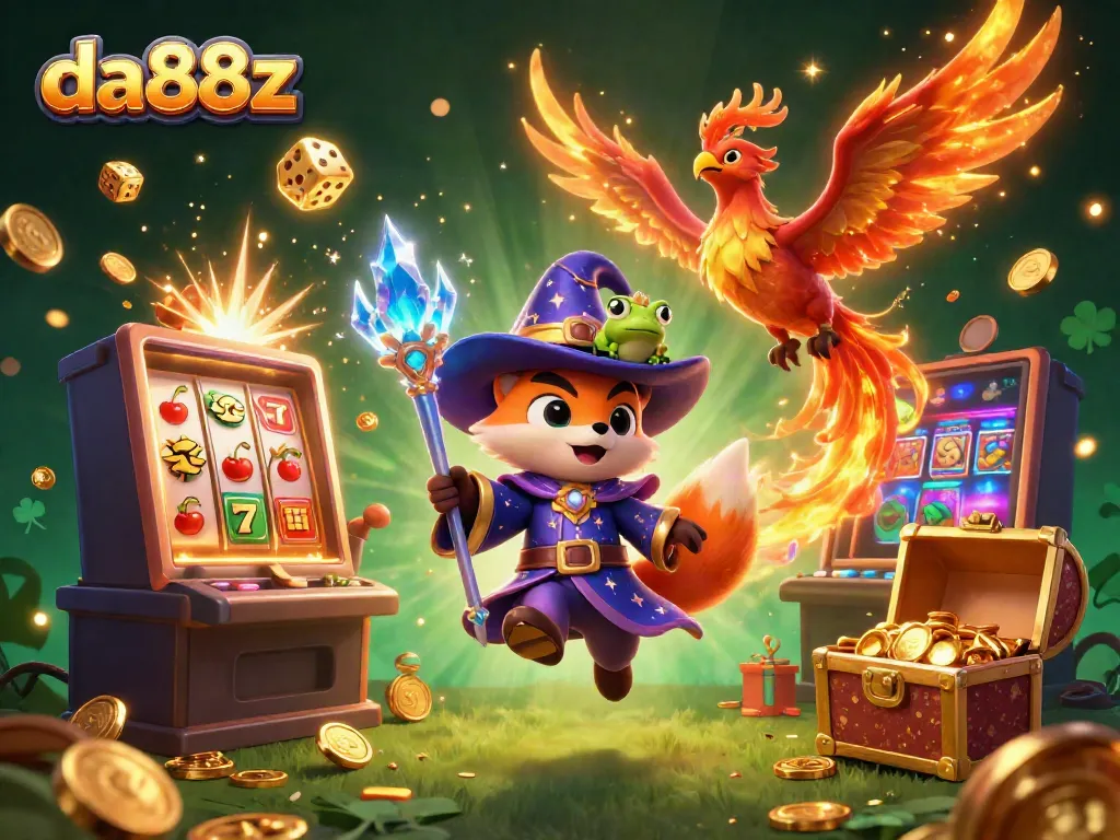 Engage with thrilling jackpots at da88z featuring a spectacular wizard fox and phoenix.