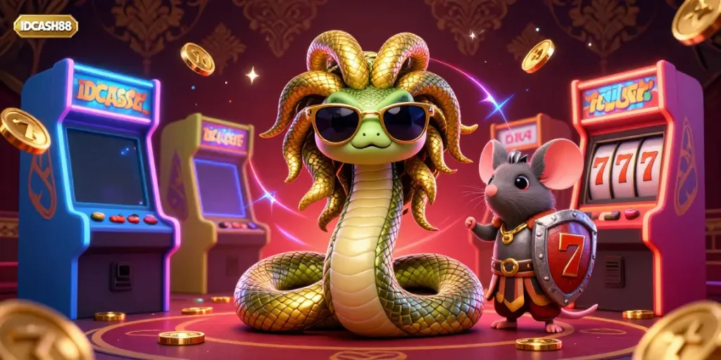 Play exciting games at IDCASH88 with vibrant characters and lively casino elements.