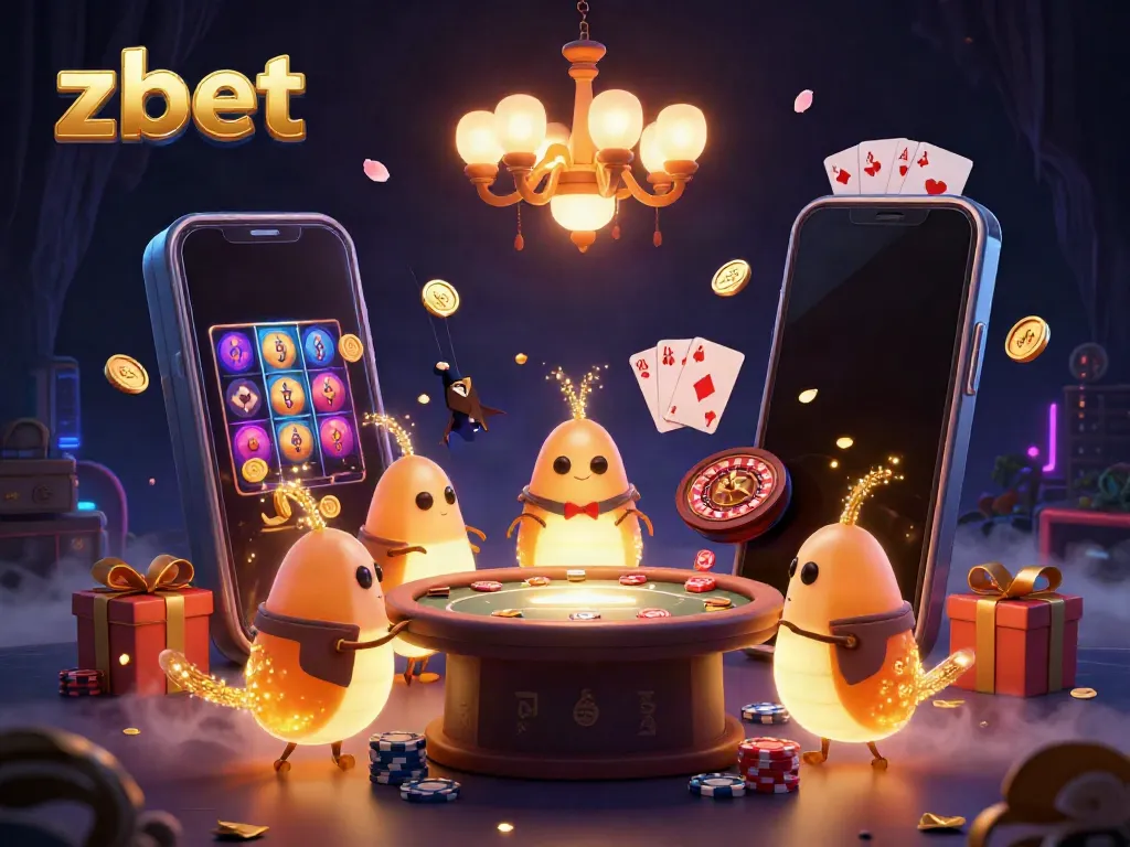 Experience exciting gameplay at zbet as glowworms light up a cave casino featuring vibrant slots and card games.
