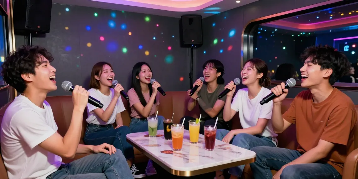 강남 달토 가라오케에서 친구들이 즐겁게 노래하는 모습