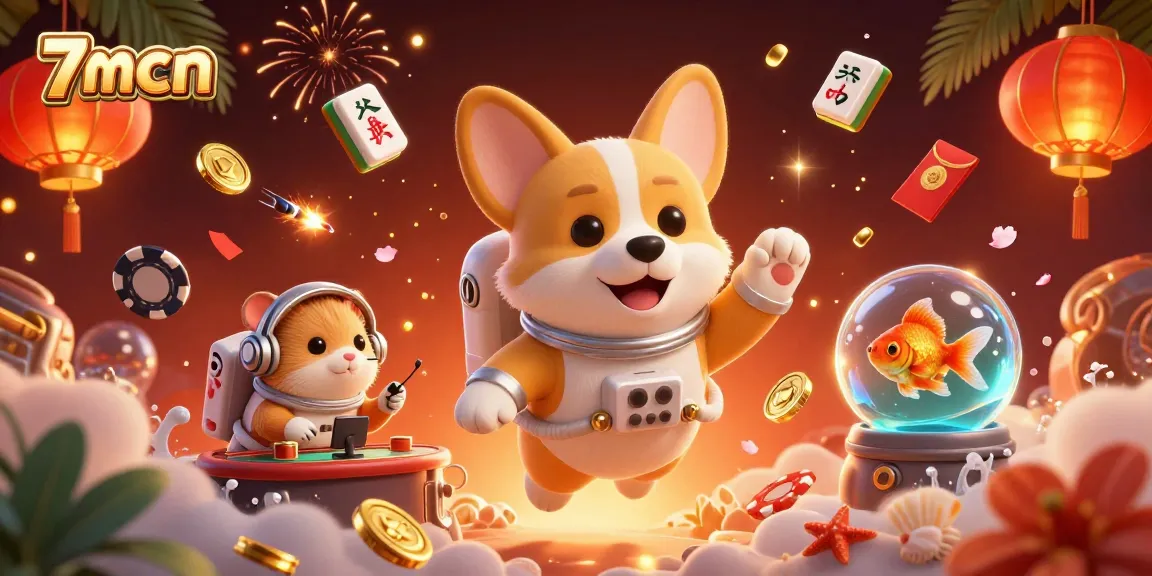 Experience 7mcn's thrilling float in a vibrant space casino cosmos, filled with dynamic gaming elements.