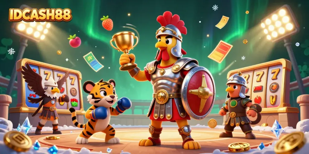 Experience thrilling gameplay with IDCASH88 featuring vibrant elements and dynamic characters in a captivating scene.
