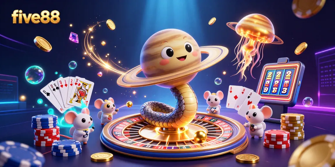 Join the cosmic fun with five88, where astronauts bet on a roulette wheel made of Saturn's rings!