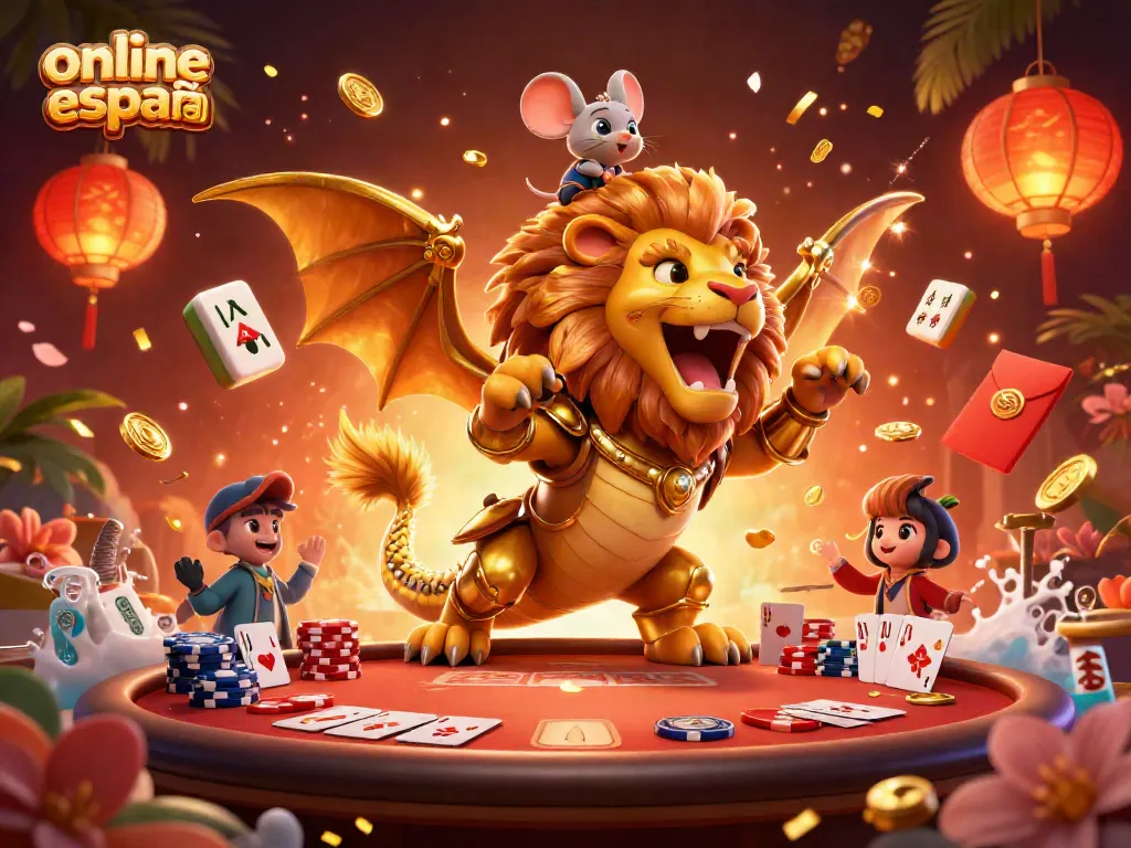 Juega al poker online España con estrategia y emoción, ilustración vibrante y dinámica.