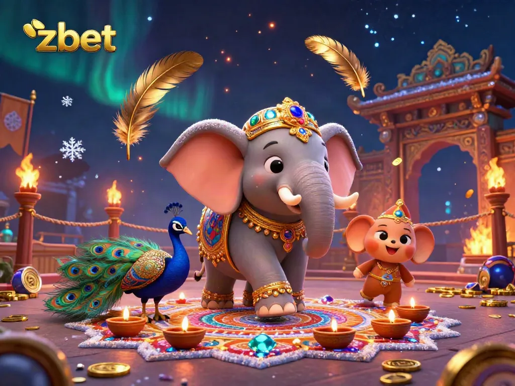 Engage with exciting games at zbet featuring a colorful 3D casino-themed illustration packed with vibrant elements.