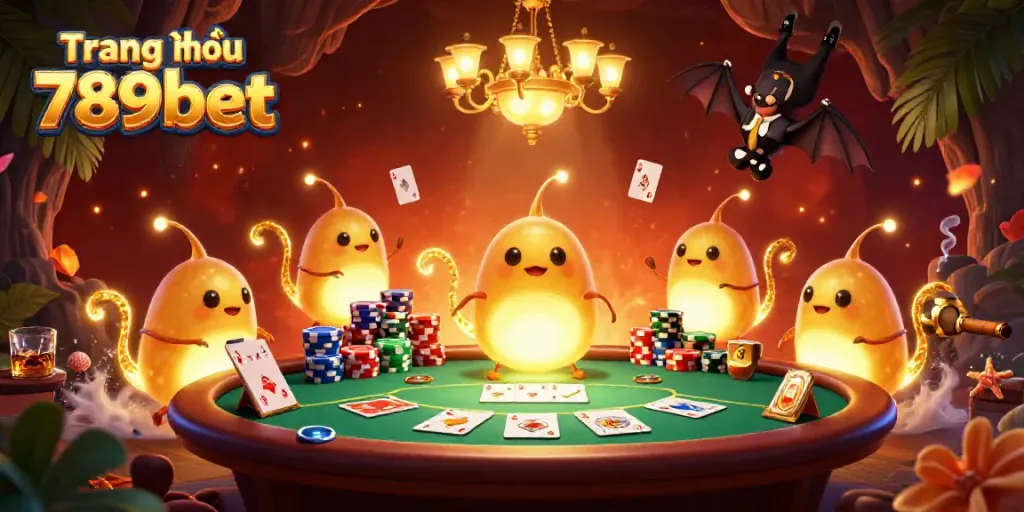 Experience the vibrant world of Trang chủ 789bet with glowworms lighting a cave casino scene.