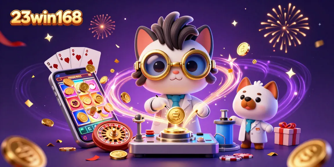 Spin your luck at 23win168 with vibrant animated games and a lively casino atmosphere!
