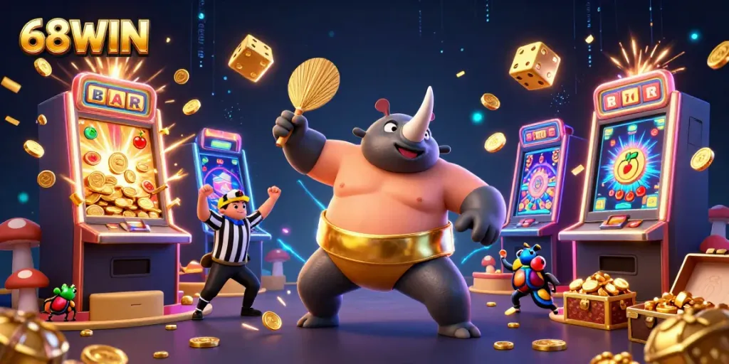 Experience thrilling action at 68WIN with animated characters and exciting gaming elements.