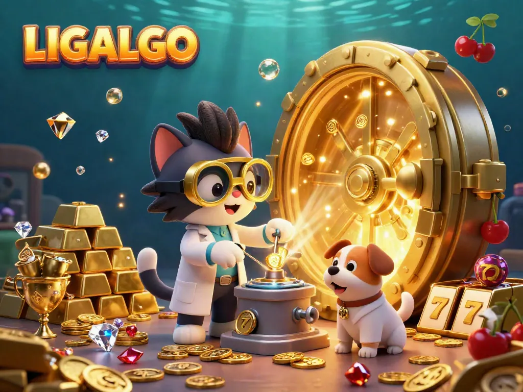 Experience excitement with LIGALGO’s captivating slots scene featuring gold coins and dynamic elements.