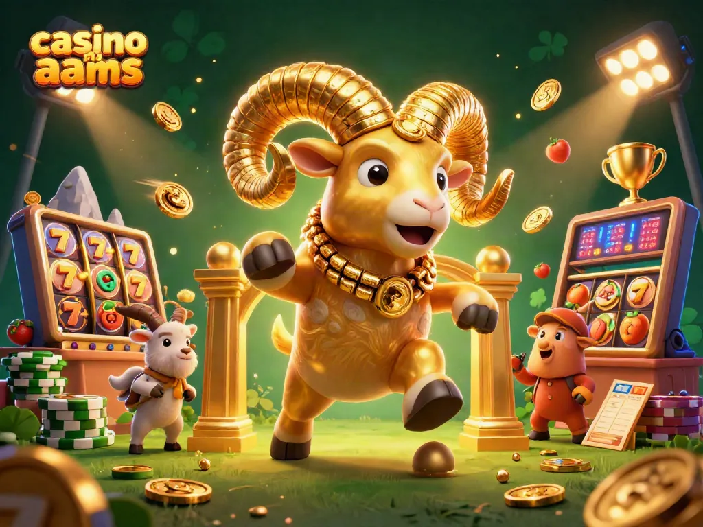 Vivi l'emozione al casinò non AAMS con questa coinvolgente illustrazione 3D di un montone dorato.