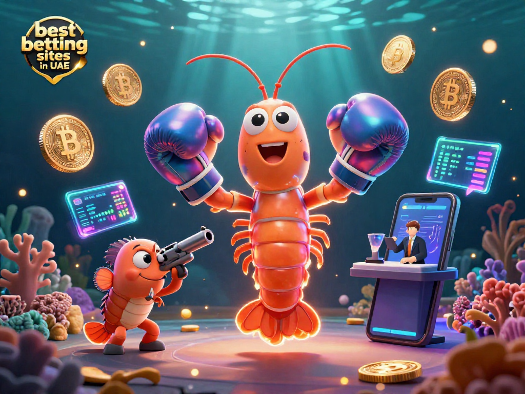 Experience thrilling action at the best betting sites in UAE with crypto-themed cartoon characters.