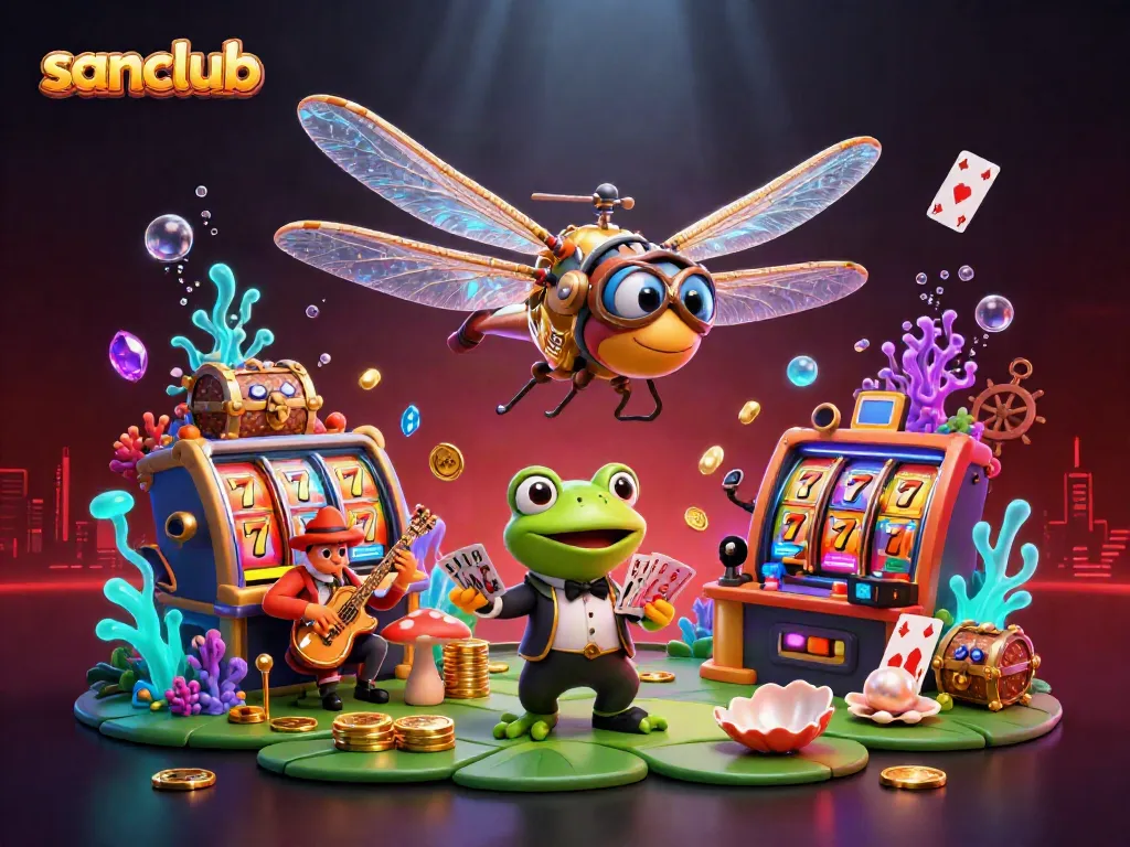 Engage with the exciting world of sanclub casino games characterized by lively characters and vibrant scenes.
