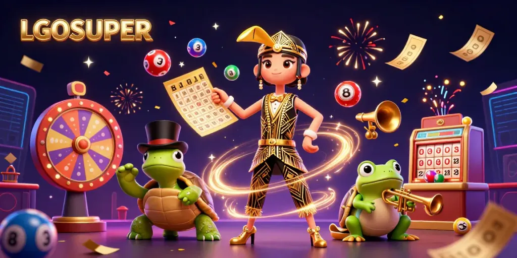Experience captivating gameplay at LGOSUPER with vibrant characters and dynamic casino elements.