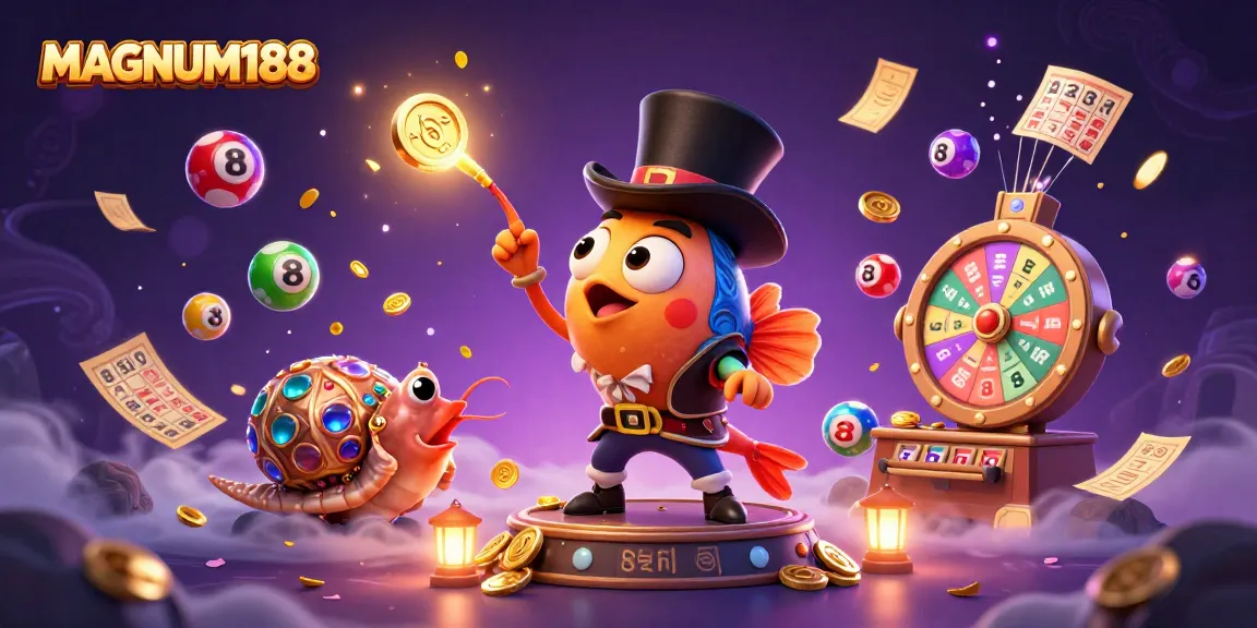 Engage with MAGNUM188’s vibrant lottery scene featuring dynamic characters and exciting gaming elements.